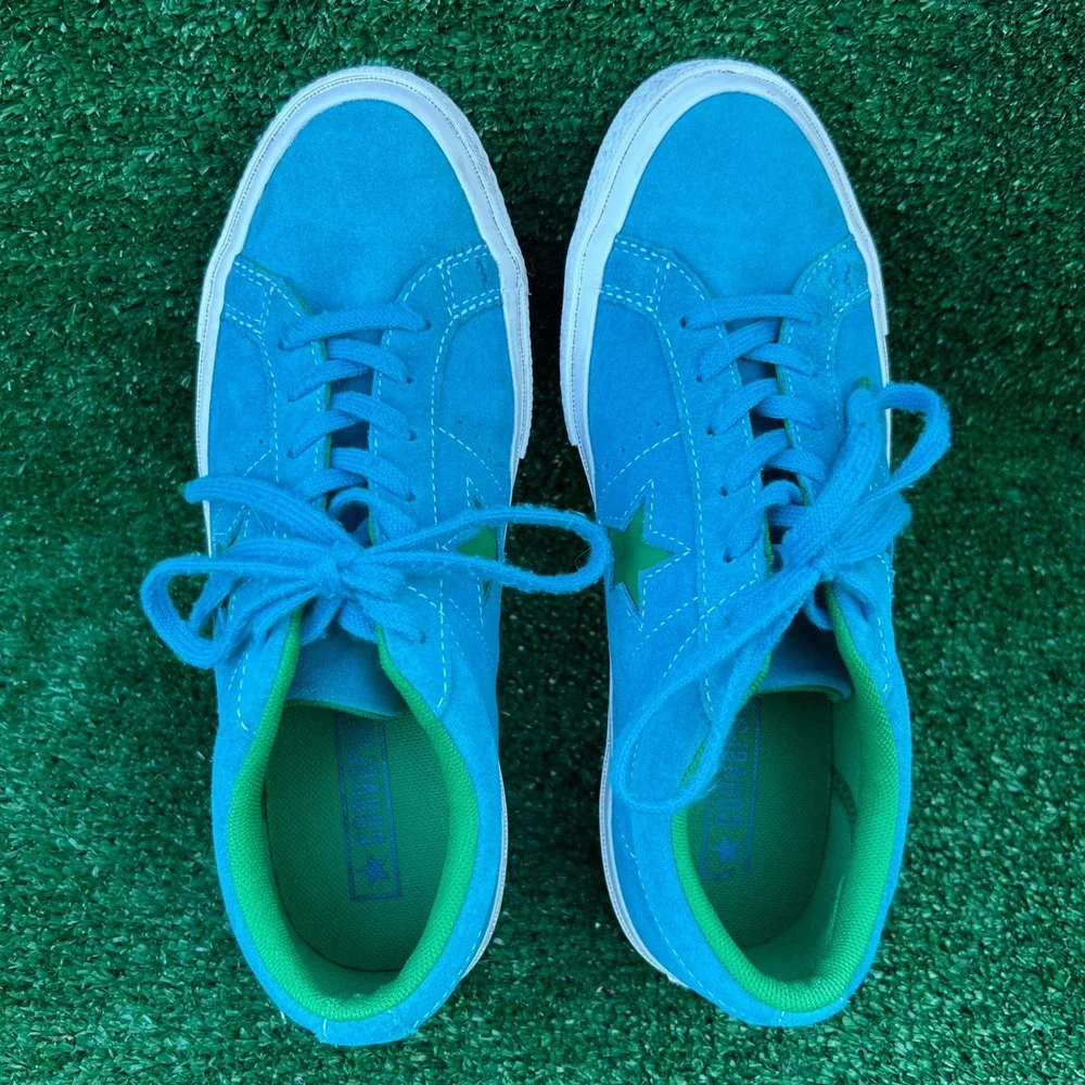 Converse One Star Ox Blue Suede Green Star Low Top Sneakers 259813C Kids 6